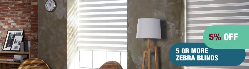 5% off 5 or more zebra blinds